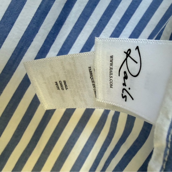 Rails Ramy Mariner Stripe Cropped Cotton Button Down S - Picture 7 of 11